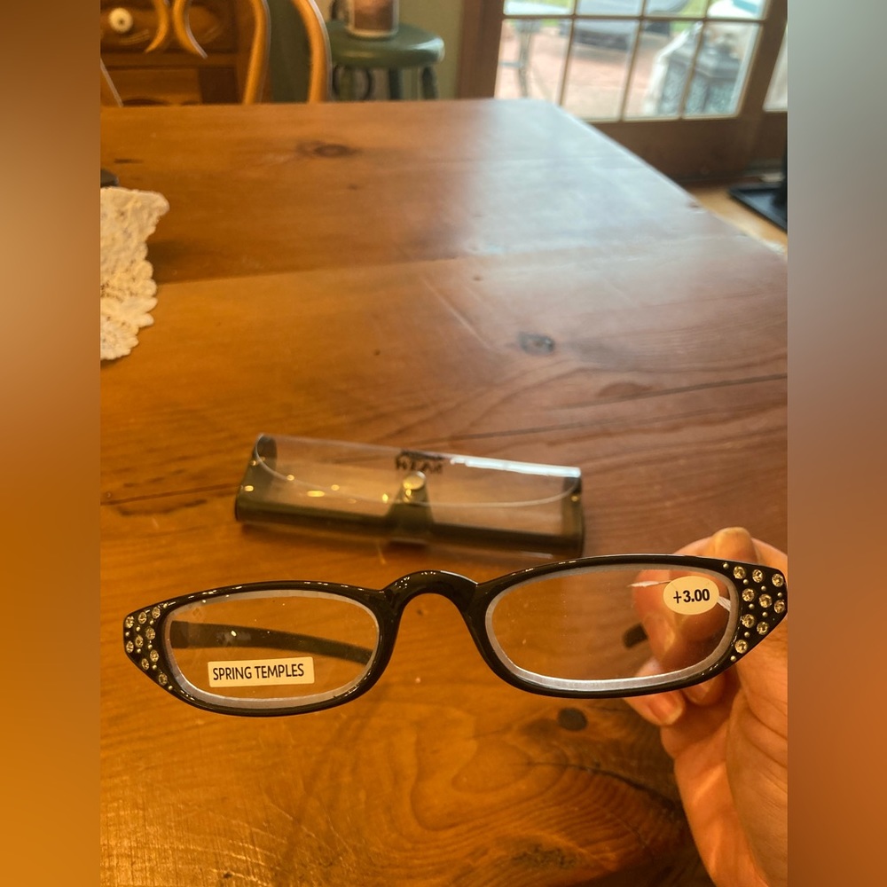 NWT Reading Glasses with Rhinestone Corners +3.00 by Art to Wear So fun! - Picture 8 of 9
